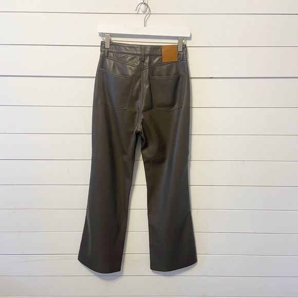 Nanushka |  Zoey Dark Brown High Waist Regenerated Leather Blend Trousers Small - Picture 6 of 16
